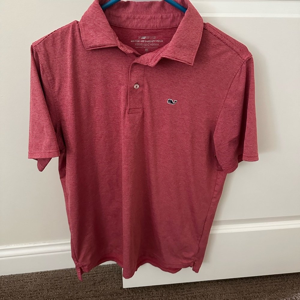 Vineyard Vines Red Striped Polo Shirt